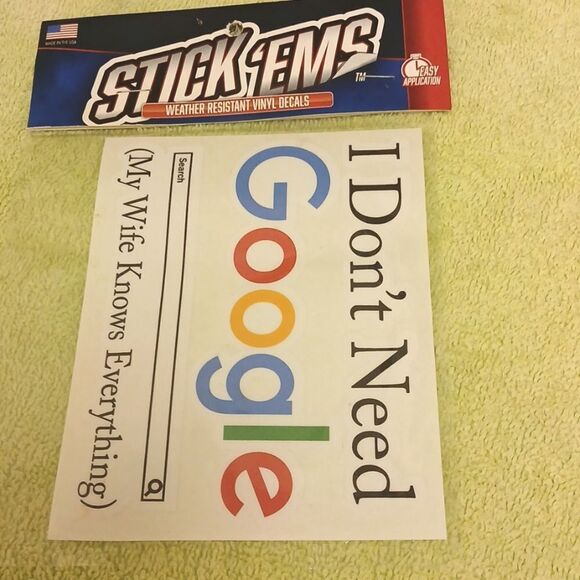 🩷STICK EMS Weather Resistant Vinyl Decal, "MY Wife Knows Everything - Picture 3 of 4